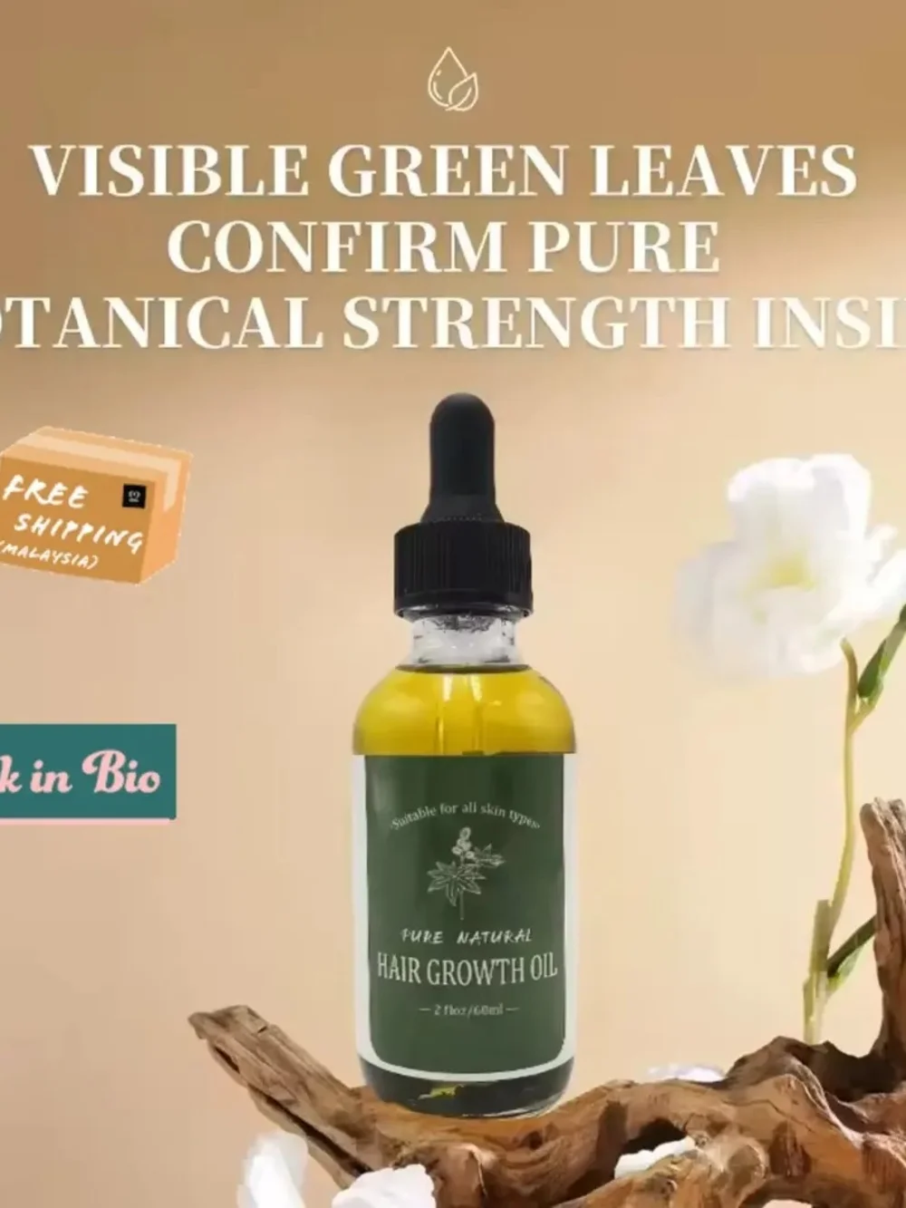 Women’s Hair Growth Treatment & Scalp Rescue , Organic Pure Hair Growth Oil